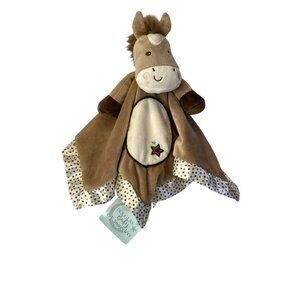 NWT Douglas Baby Star Pony Lil Snuggler Lovey Mini Blanket Satin Trim Plush